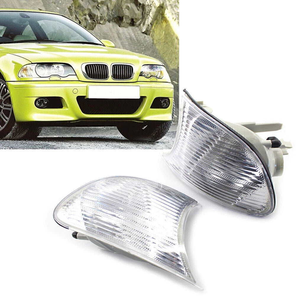 2 x Clear Corner Light Signal Lens for BMW E46 3-Series (2000-2001)