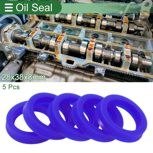 Oil Seal 28x38x8mm Rotary Shaft Seal TPU Blue 5 Pcs for Make Model
