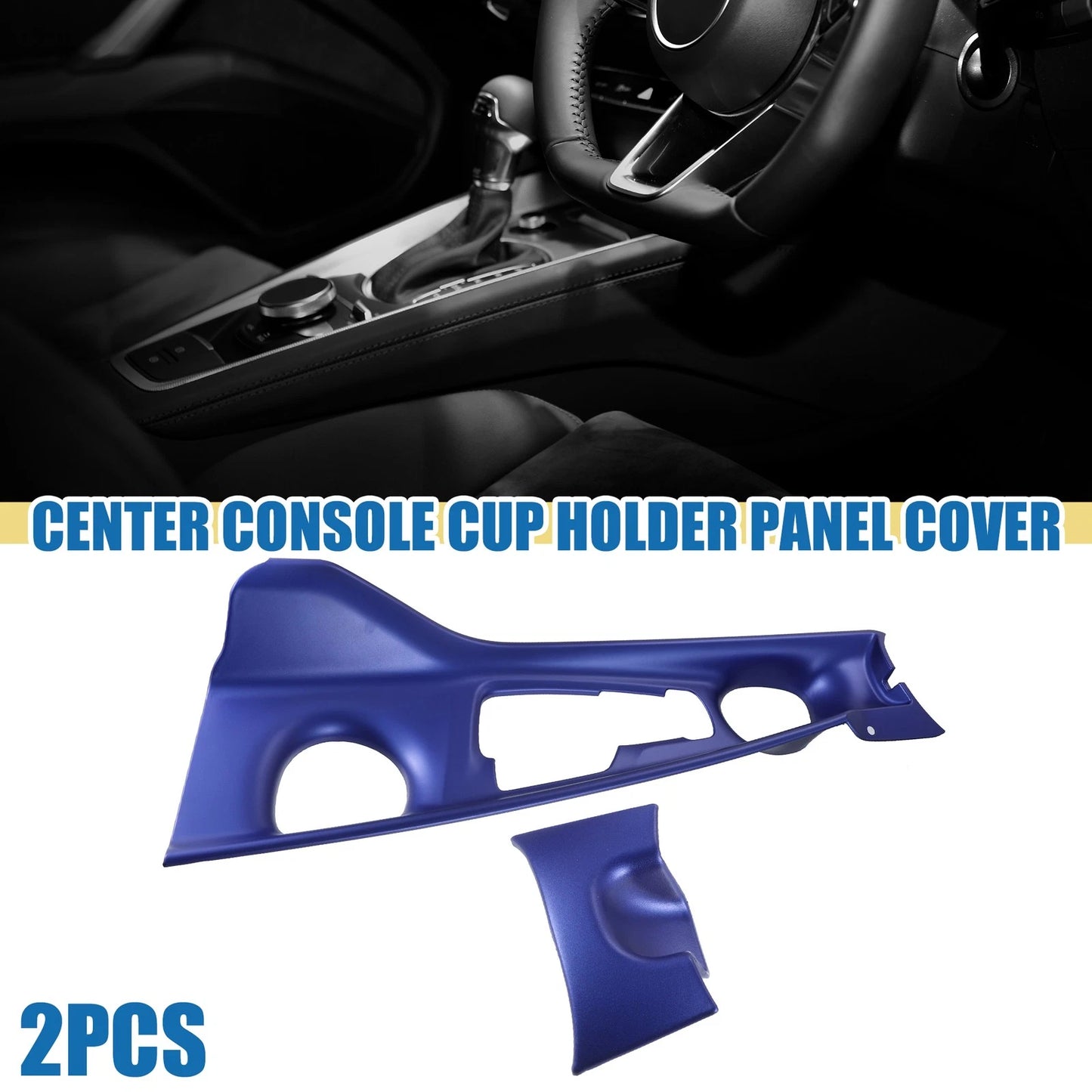 Car Center Console Cup Holder Trim for Toyota CHR (2017-2021) Blue