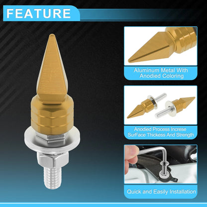 M6 License Plate Screws Cover / 5.4 cm Gold Tone 4 pcs / Universal Motorcycle