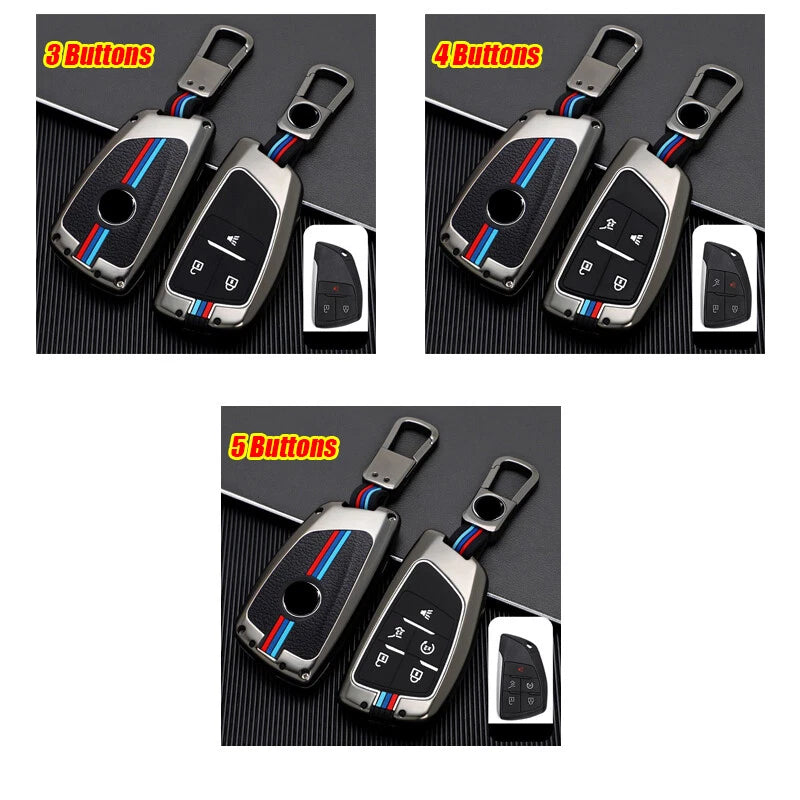 Car Key Fob Cover Case Keychain for GMC Yukon Canyon Sierra Chevrolet Silverado