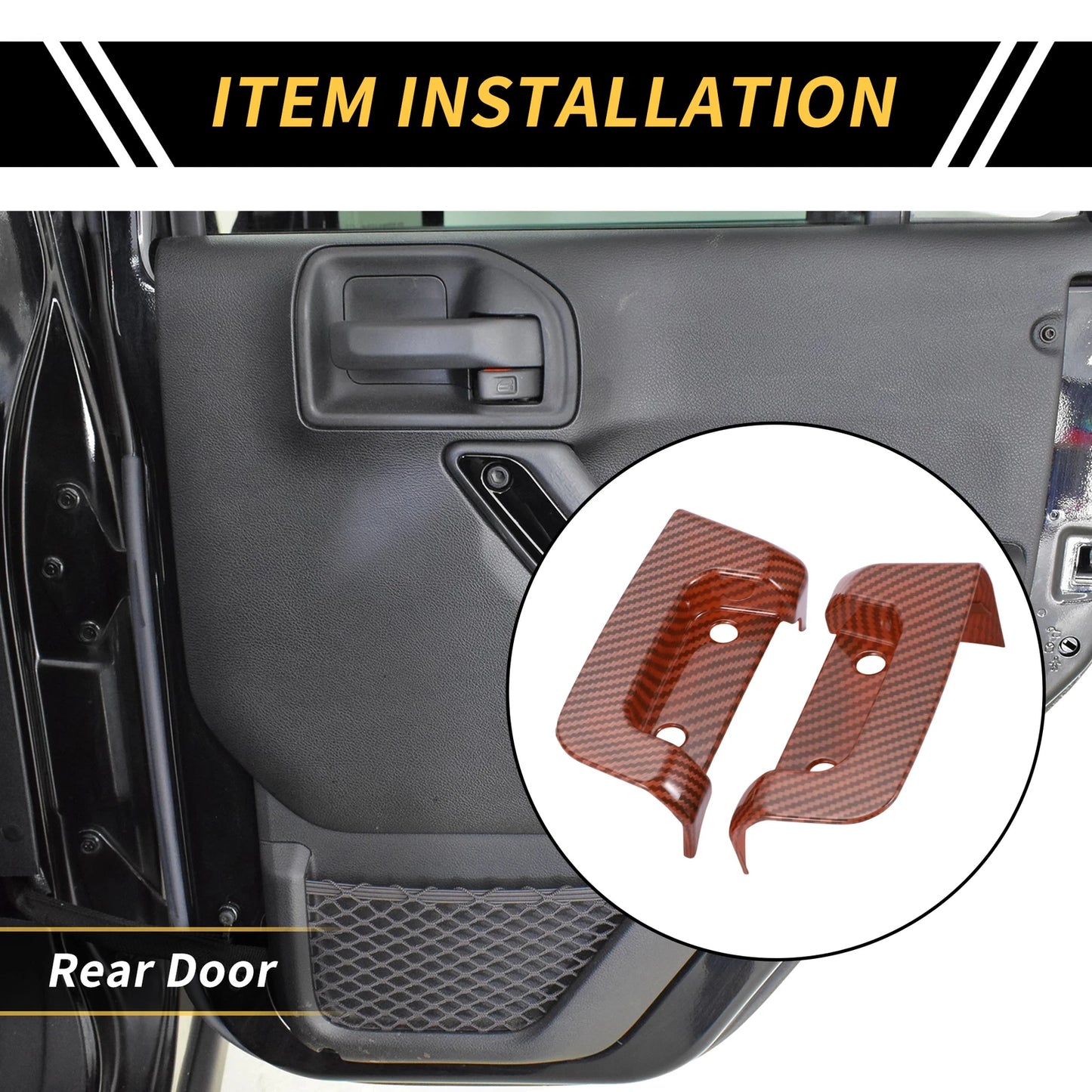 Rear Door Latch Lock Cover Trim for Jeep Wrangler JL JLU (2018-2024) Red