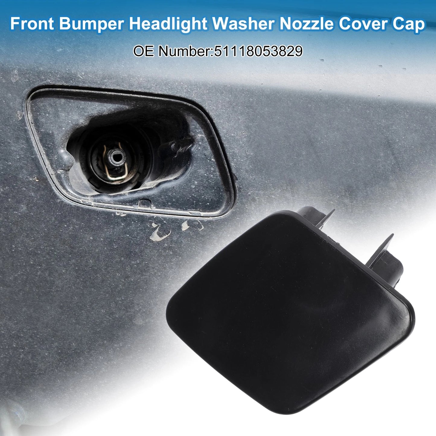 Front Left Side Bumper Headlight Washer Nozzle Cover Cap for BMW 1 Series