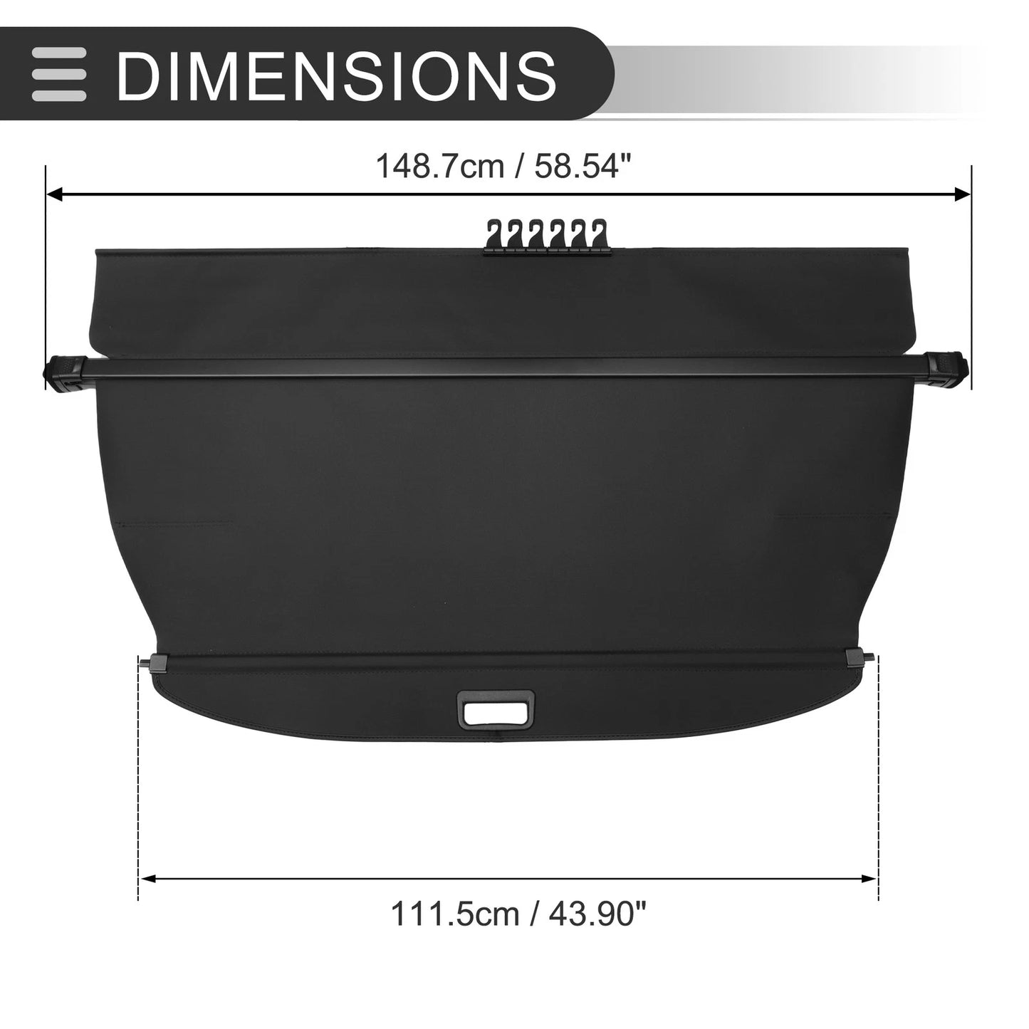 Retractable Cargo Cover for Volvo XC90 2003-2014 Rear Trunk Gloss Black