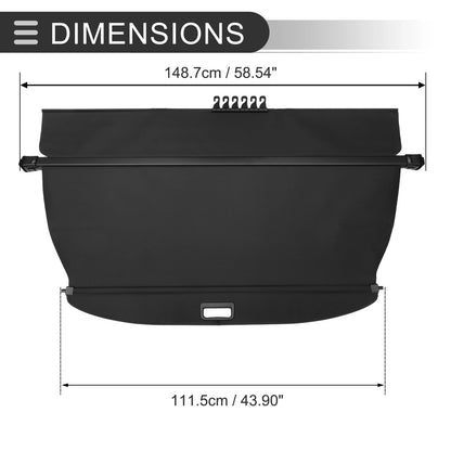 Retractable Cargo Cover for Volvo XC90 2003-2014 Rear Trunk Gloss Black