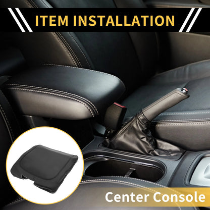 Center Console Armrest Cover for Dodge Ram Microfiber Leather Black