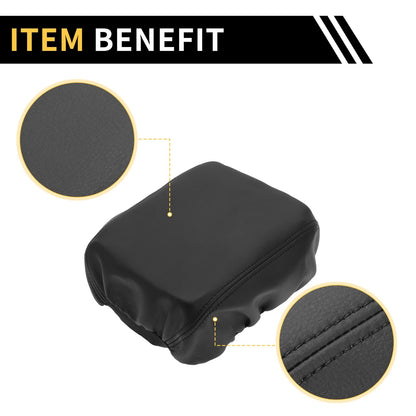 Armrest Cover for Jeep Wrangler Microfiber Leather Black (2011-2023)