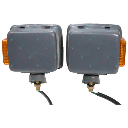 LH+RH Front Corner Lights Pair w/Grey Base for Toyota Landcruiser FJ/HJ/BJ 65-85
