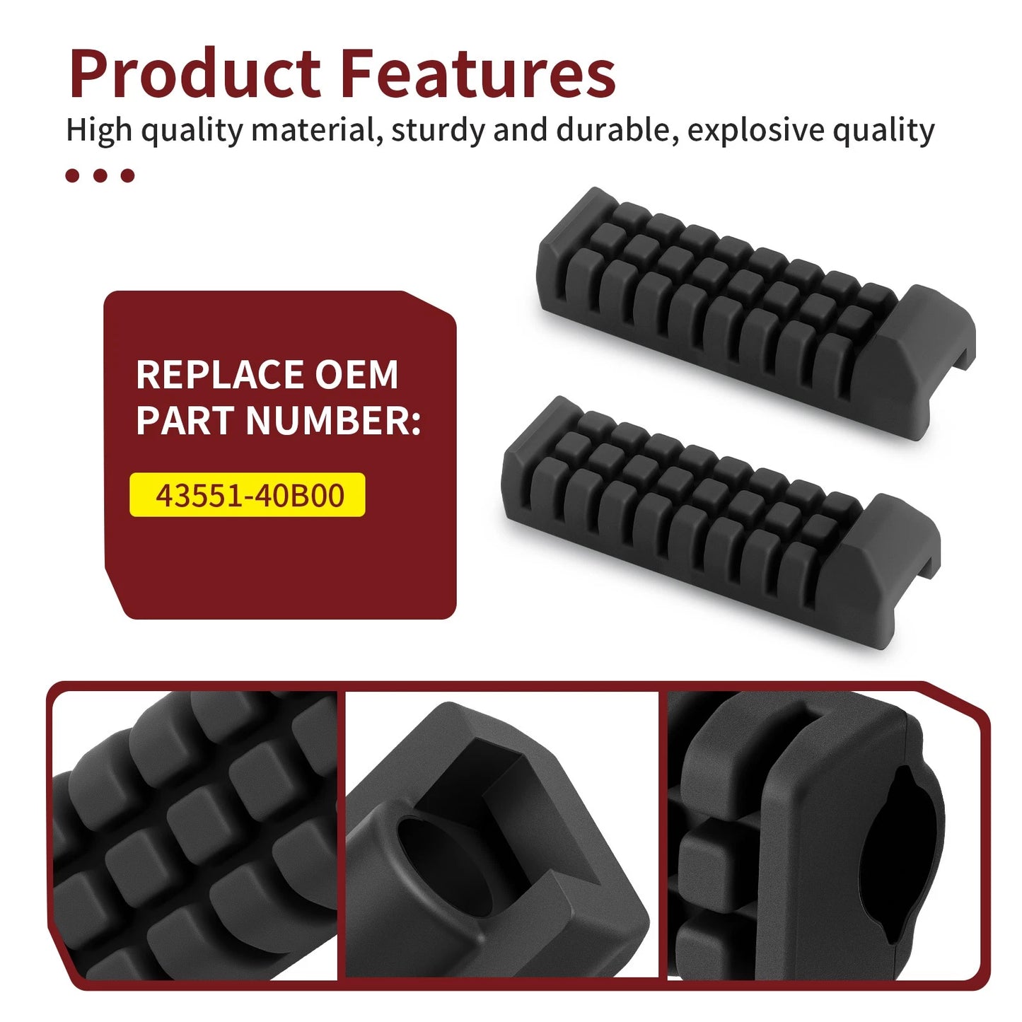 Rubber Foot Rests Pegs 2pcs for Suzuki QuadSport 80 LT80 (1987-2006)