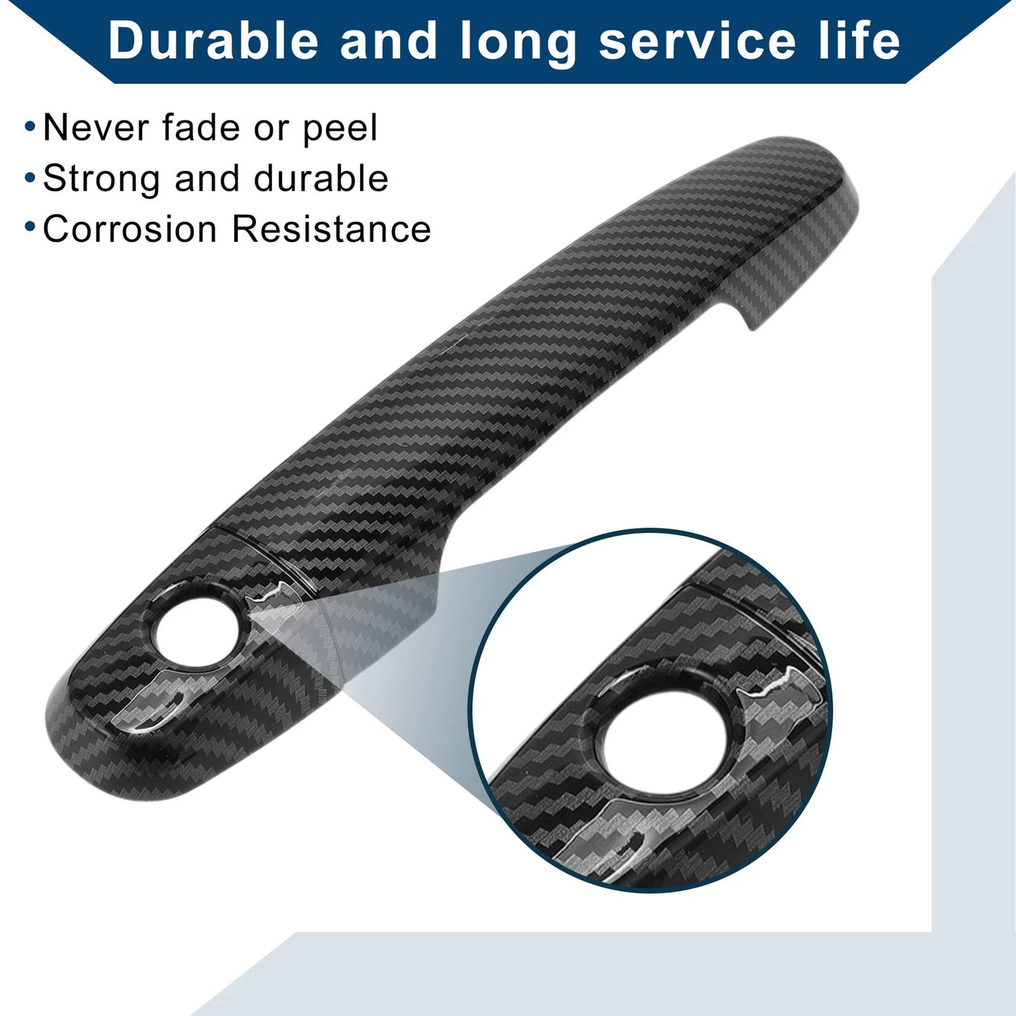 Car Door Handle Cover Trim for Toyota Corolla Sedan (2003-2010) - Carbon Fiber Black