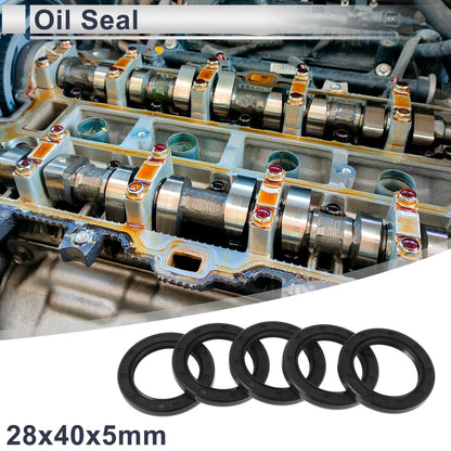 Oil Seal 28x40x5mm Rotary Shaft Seal Nitrile Rubber 5 Pcs for Car