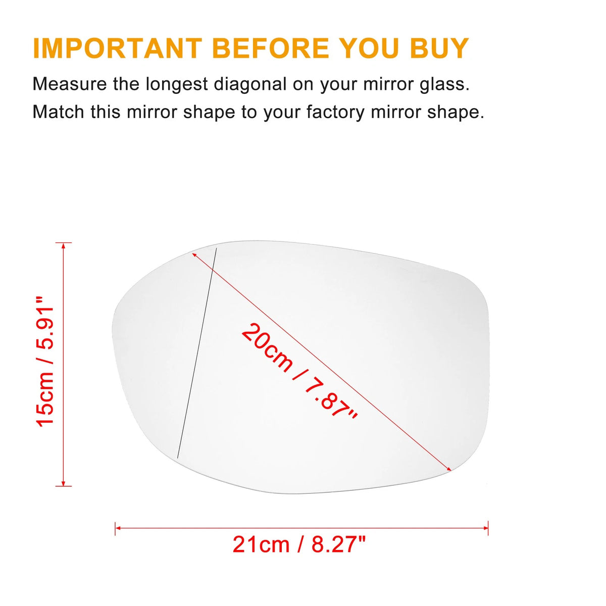 Heated Driver Side Rearview Mirror Glass for Honda Odyssey (2005-2010)