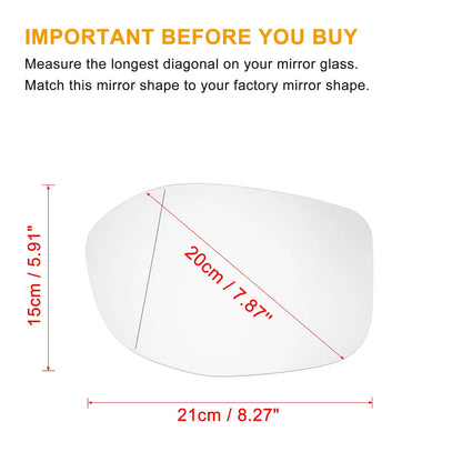 Heated Driver Side Rearview Mirror Glass for Honda Odyssey (2005-2010)
