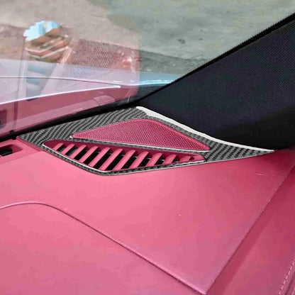 Soft Carbon Fiber Upper Dashboard Side Vent Trim for Porsche 911 992 2019-2023