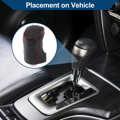 Gear Shift Knob Cover for Chevrolet Malibu (2016 - 2020) Black Carbon Fiber Red