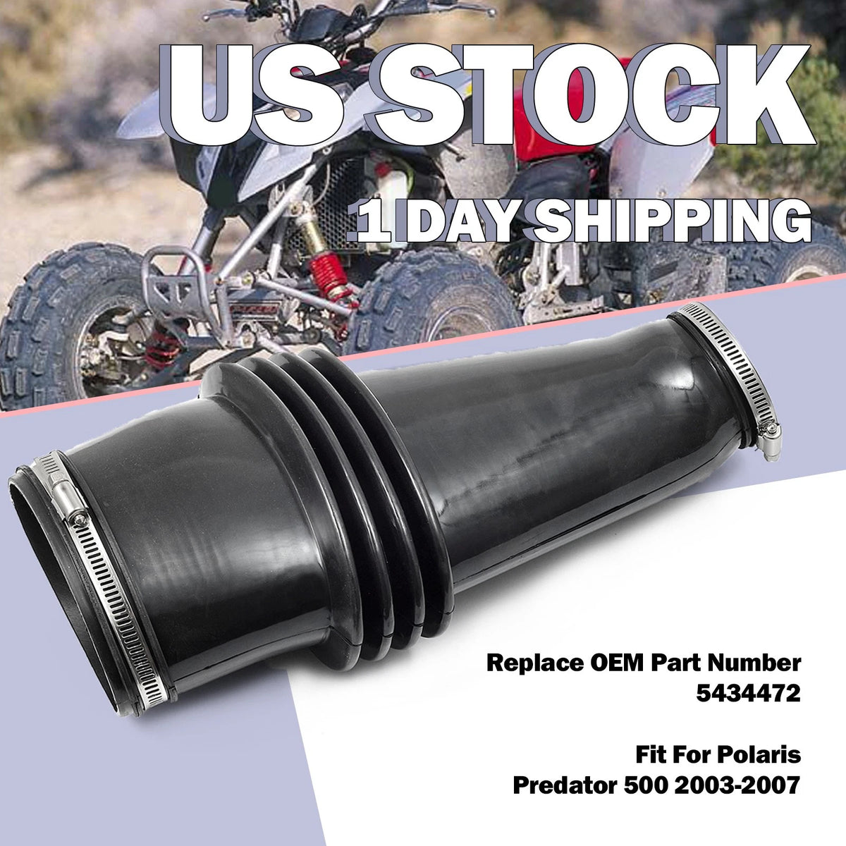 Airbox Intake Duct Boot Tube Inlet Pipe for Polaris Predator 500 (2003–2007)
