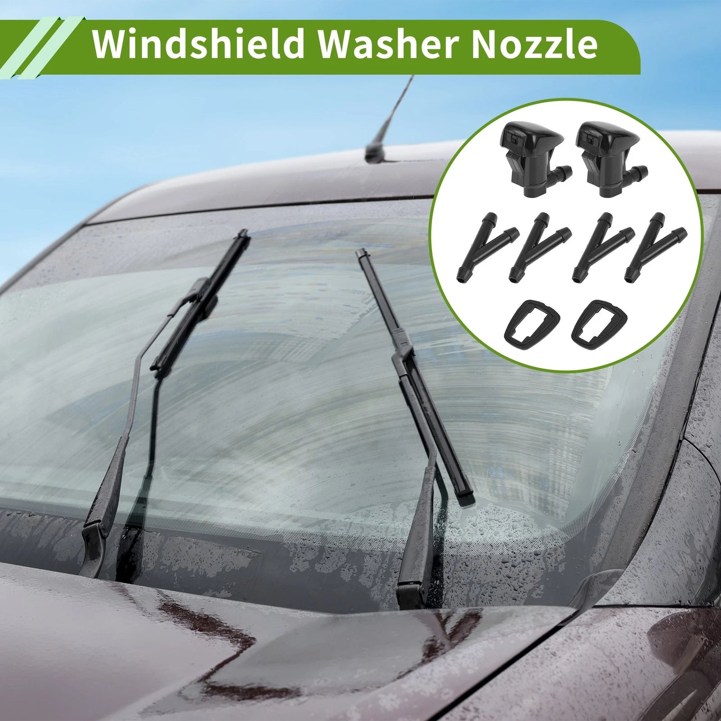 Windshield Washer Nozzle With Hose Connector for Pontiac 1 Set