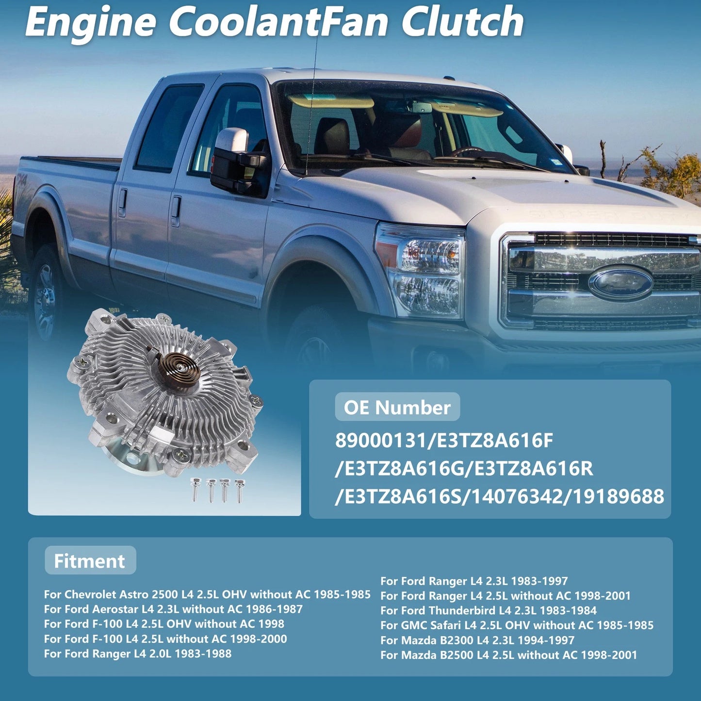 Engine Cooling Fan Clutch 2.5L OHV for Chevrolet Astro