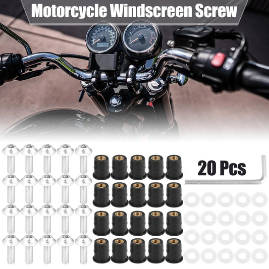 Screws 20pcs M5 5mm Windscreen Screws Silver Tone for Make Model