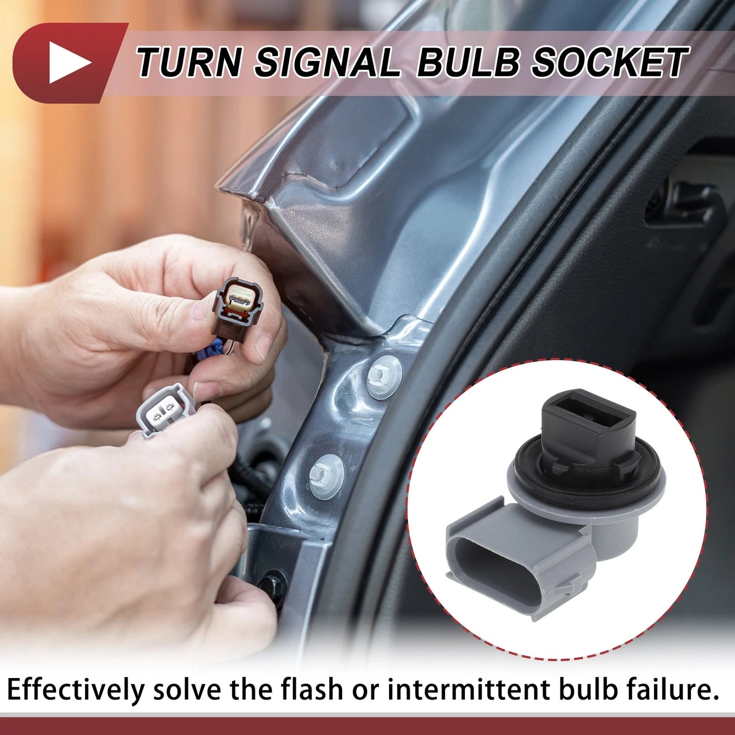 Turn Signal Light Socket for Ford Escape (2013-2016) 2 x Pins