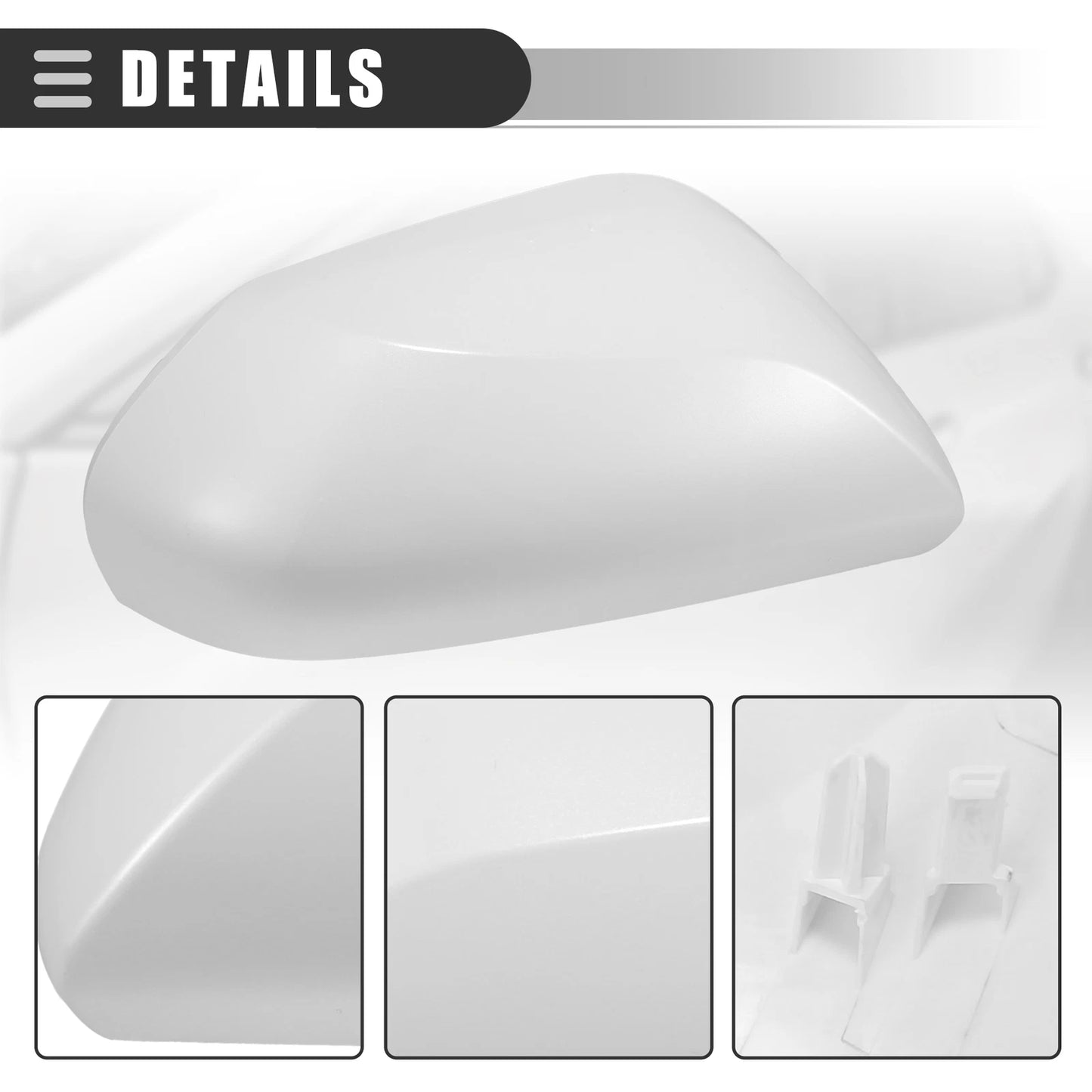 Right Side Mirror Cover Cap for Toyota Prius (2016-2019) ABS White