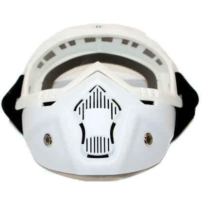 White Full Face Paintball Airsoft Mask Goggle for Motorcycle