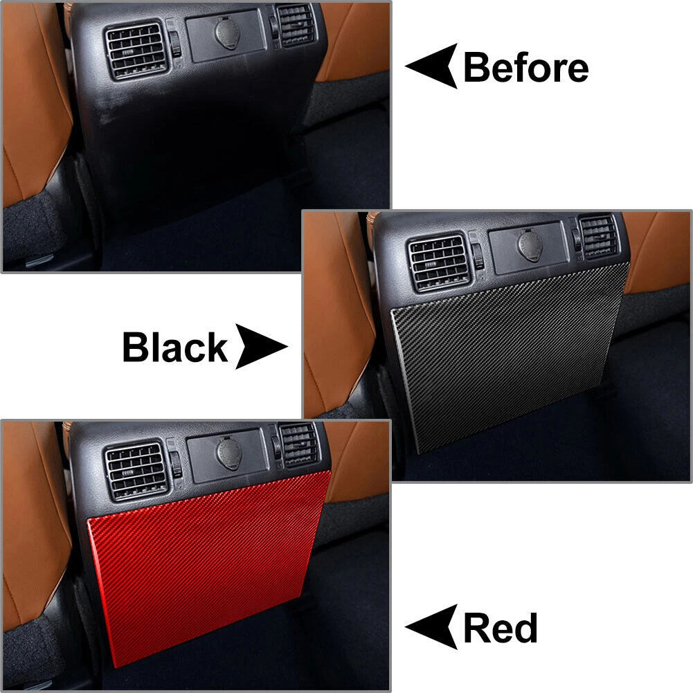 Carbon Fiber Red Rear Seat Anti-Kick Panel Trim for Toyota Tundra (2014-2021)