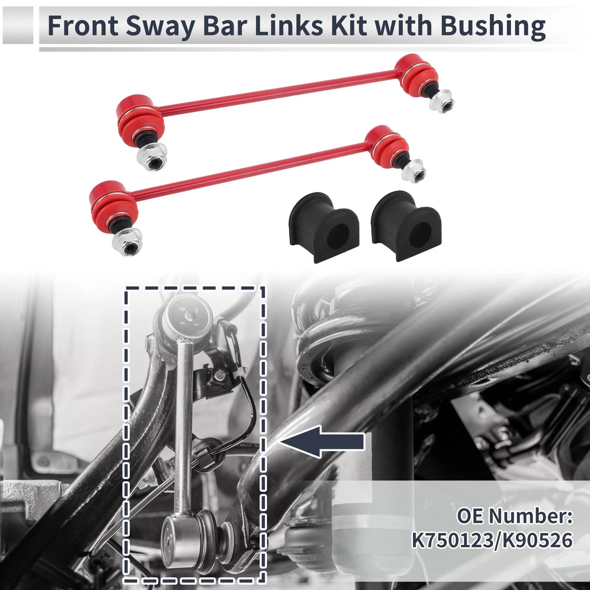 Front Stabilizer Bar Links with 2 x Bushings for Toyota Camry (2007-2015)