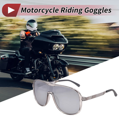 Goggles for Motorcycle Silver Tone Lens Gray Frame Tri-Acetyl Cellulos PC