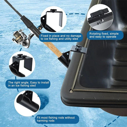 Carbon Steel Ice Fishing Rod Holder Adjustable for Sled/Boat Mount