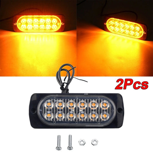 2 x Amber 12-LED 36W Light Bar for Car/Truck Signal Lamps