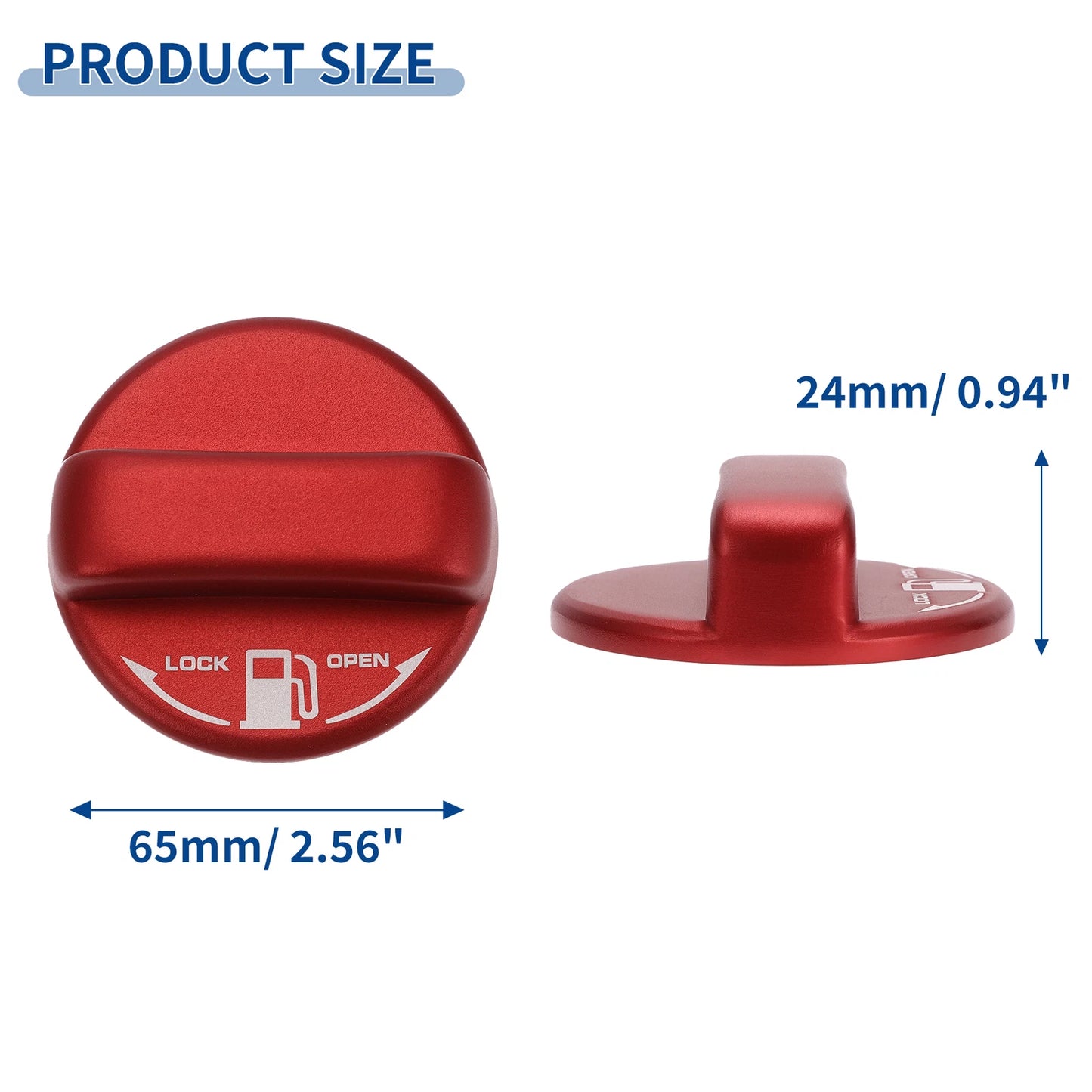 Metal Gas Fuel Tank Cap Cover Sticker Red for Toyota Alphard 20 Series (2015-2023)