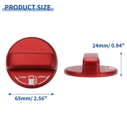 Metal Gas Fuel Tank Cap Cover Sticker Red for Toyota Alphard 20 Series (2015-2023)