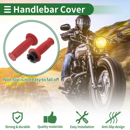 7/8" 22mm Motorcycle Hand Grips End Grips TPU Dark Red