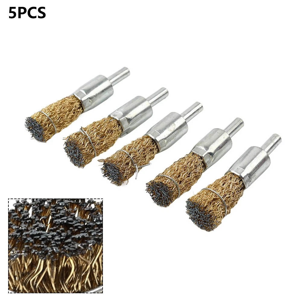 16mm Wire Wheel Brush Cup - 5 x Copper Plated Crimped Steel for Various Models