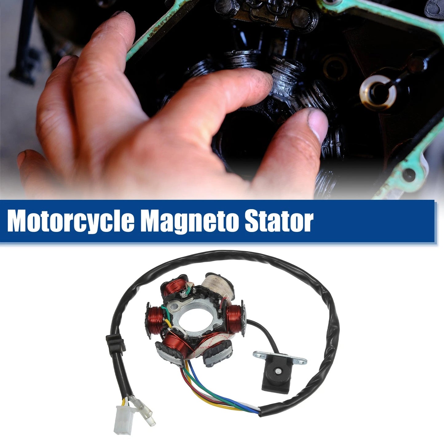5 Wires 6 Pole DC Motorcycle Magneto Stator for 125cc GY6 Engine ATV UTV