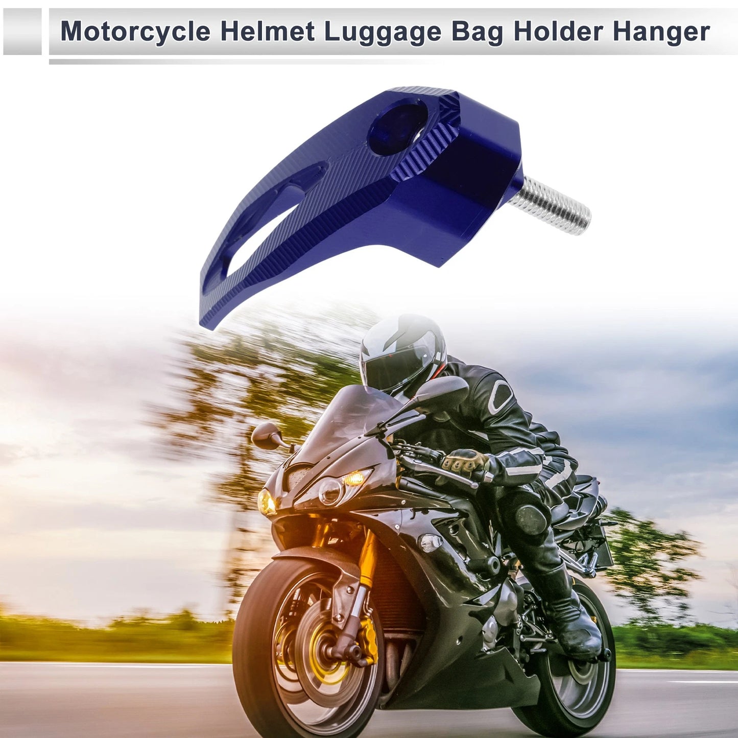 Rectangle Alloy Motorcycle Hanging Hook Screw Hexagon Wrench 1 Set Blue