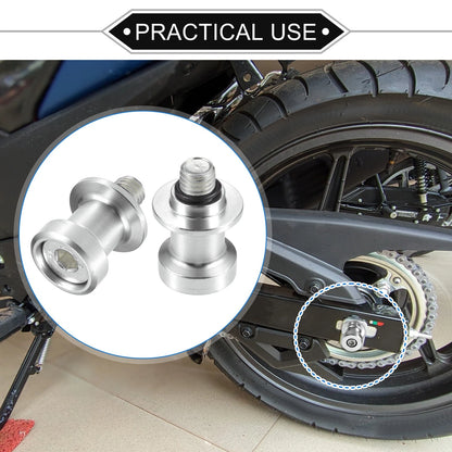 Pair / 10mm / CNC Swingarm Spool Slider Stand Silver Tone for Motorbike