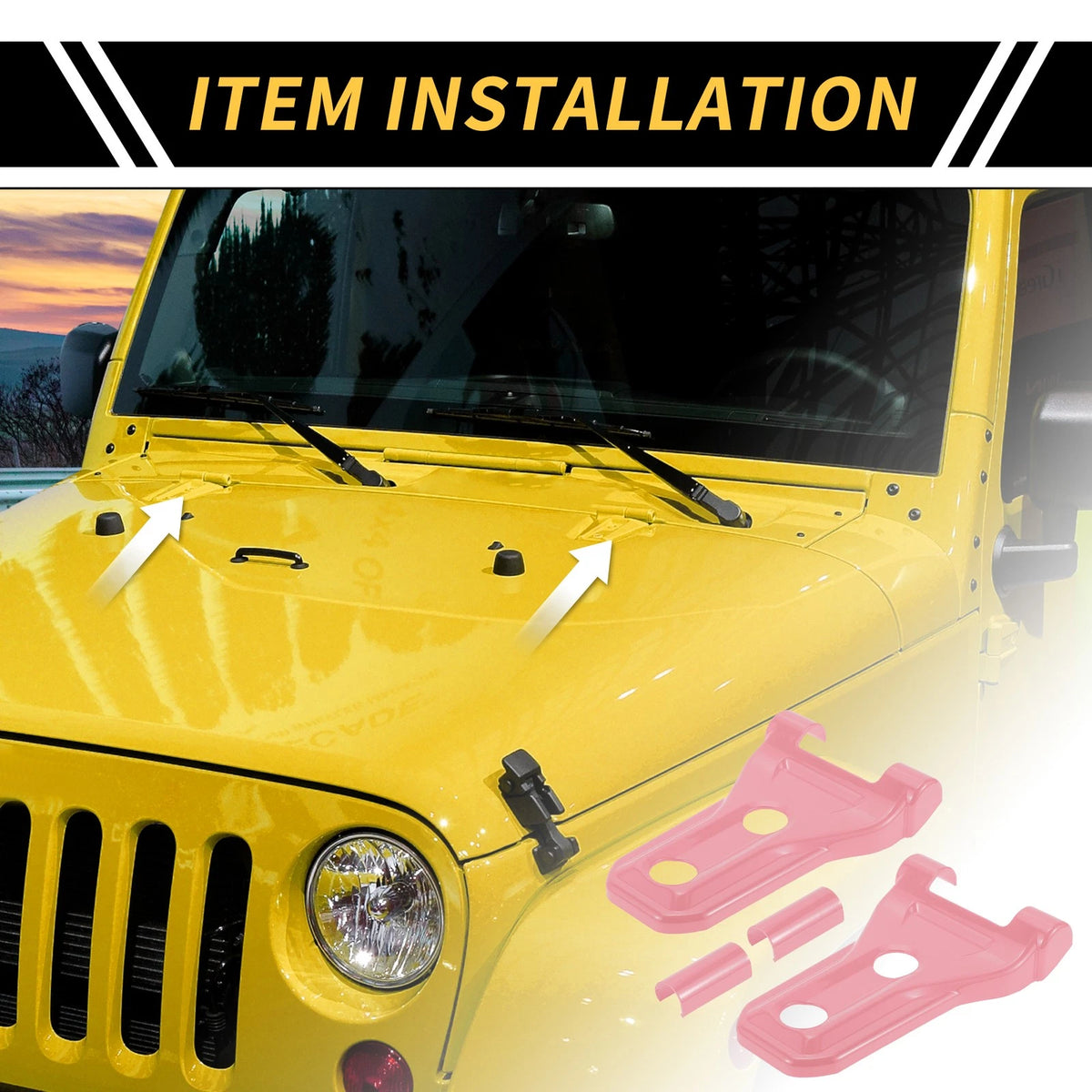 Front Engine Hood Hinge Cover Trim for Jeep Wrangler JL JLU (2018-2024)