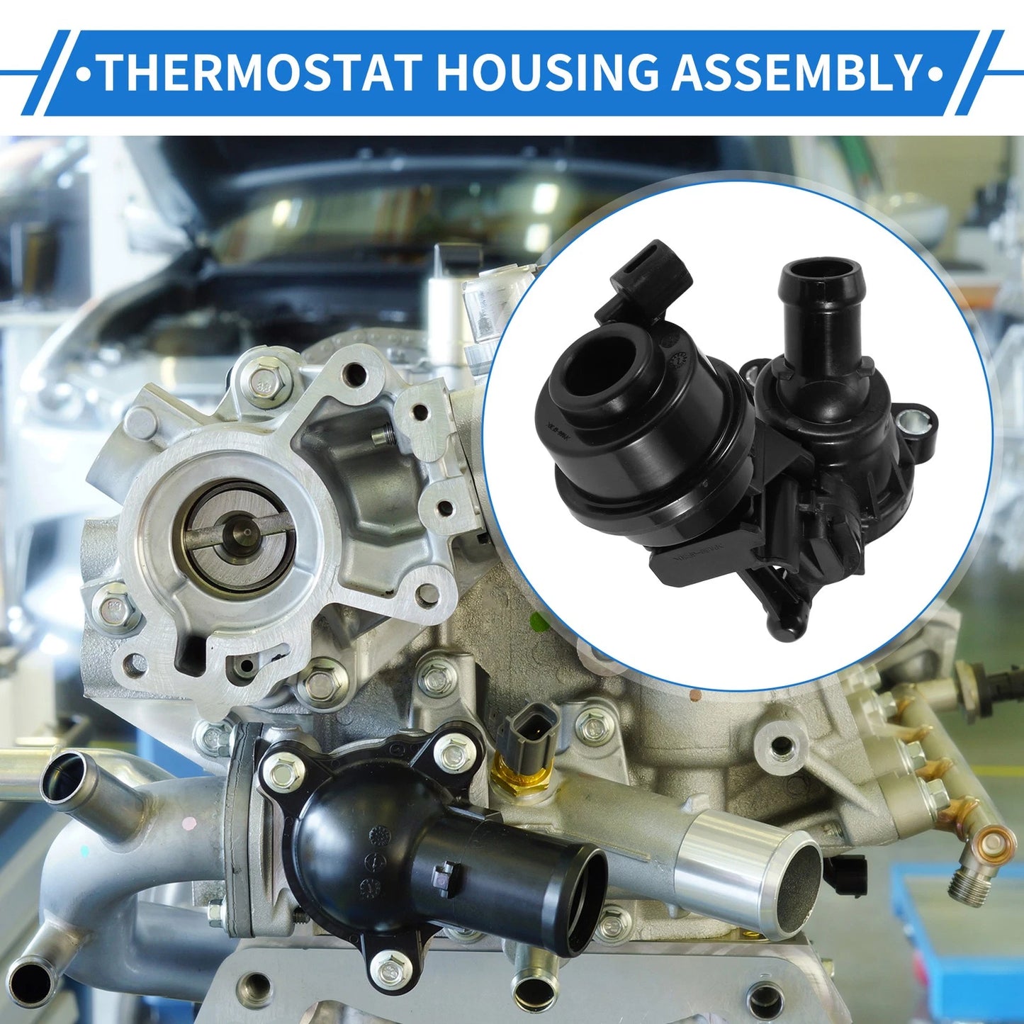 Engine Coolant Thermostat Housing Assembly for Porsche Cayenne (2013-2016)