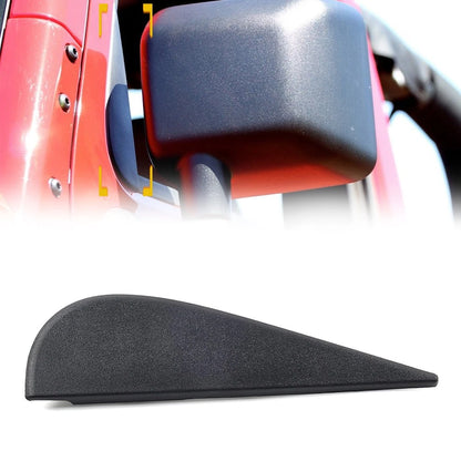 Black Left Door Side Mirror Triangle Flag Applique for Jeep Wrangler (2007-2018)
