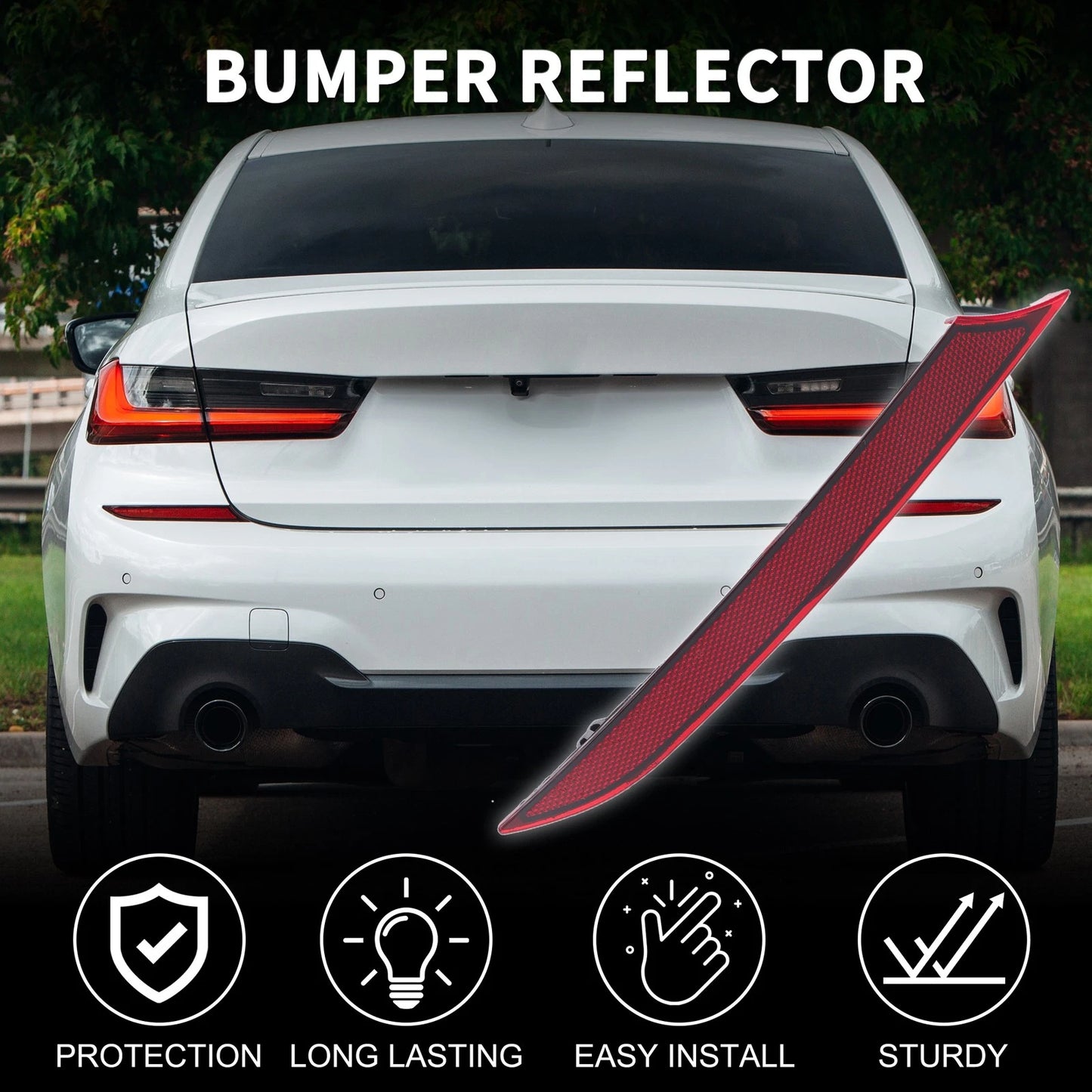 Rear Left Bumper Reflector for BMW 330e Base 2.0L L4 (2021-2022)