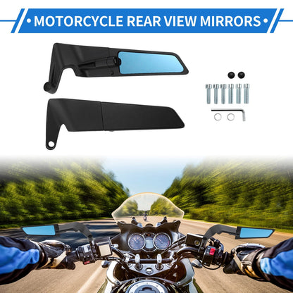M8/M10 Rear View Mirror Polygon Mirror Black 1 Set for Motorcycle