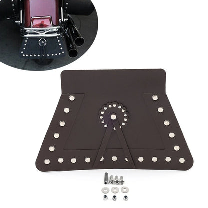 Double Leather Rear Mudguard Fender Flap for Harley Touring Softail