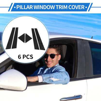 6 Pcs Door Pillar Window Trim for Kia Forte K3 (2009-2012) Black
