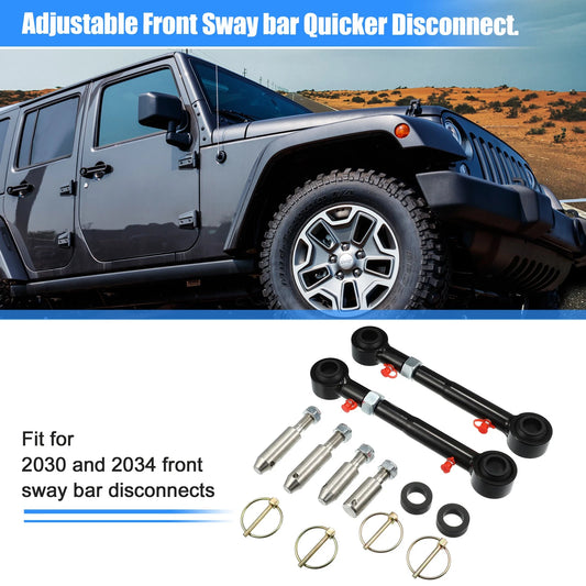 2 x 2.5"-6" Adjustable Sway Bar Quick Disconnect End Links for Jeep Wrangler (2007-2018)