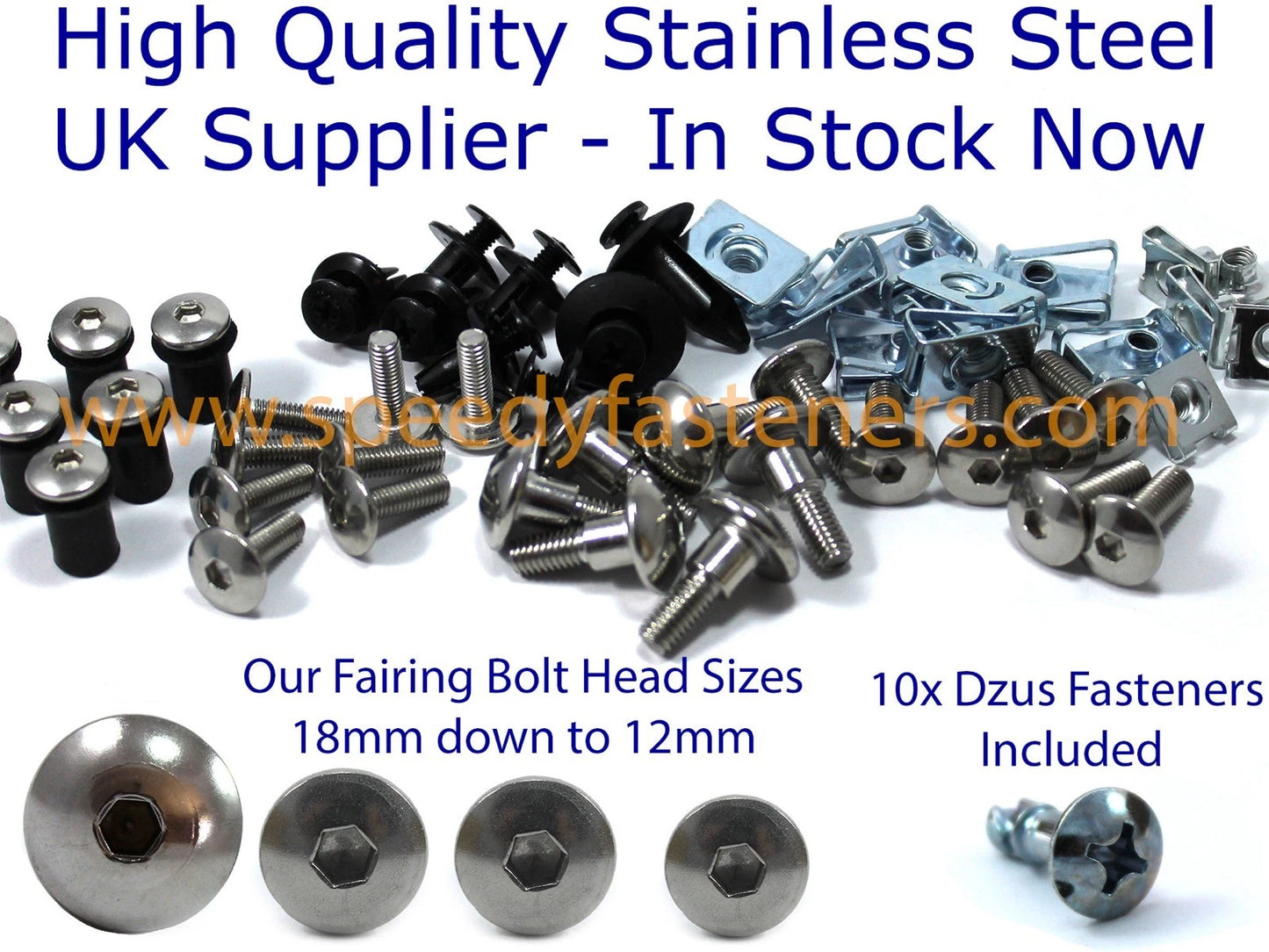 Fairing Screen Bolts Dzus RC36 Stainless Steel for Honda VFR 750 (1994–1997)