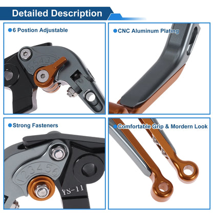 Adjustable Brake Clutch Levers for Honda X11 (1999-2002) - Titanium Orange