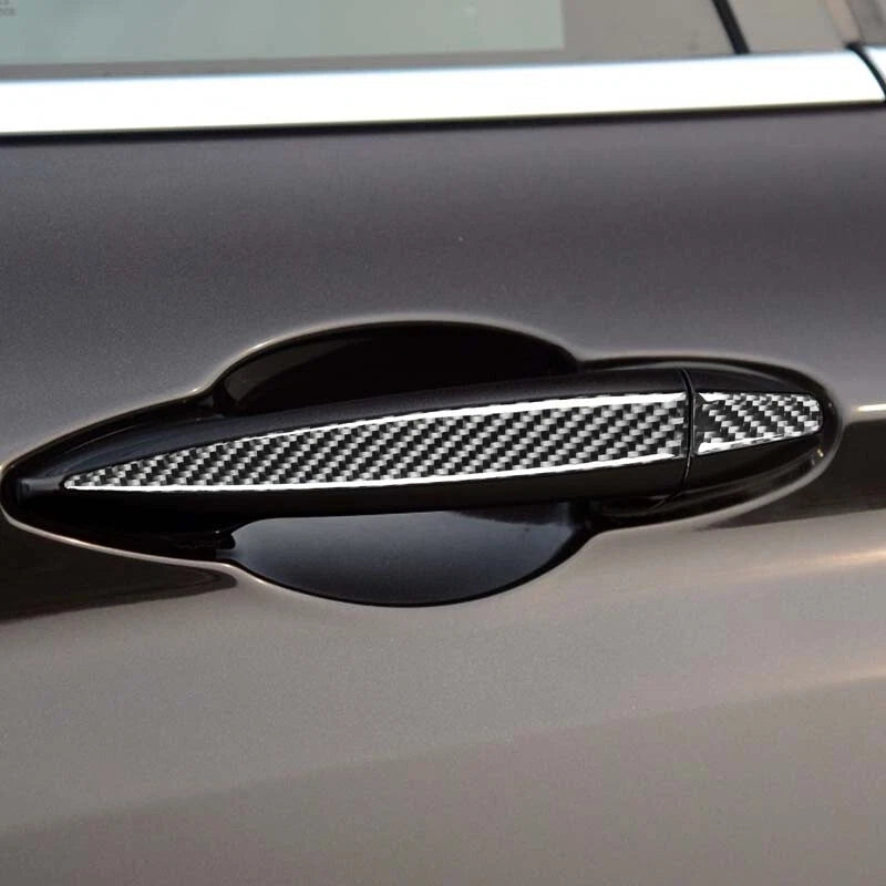 Real Carbon Fiber Outer Door Handle Cover Strip Trim Fit For BMW X5 X6 2014-2019