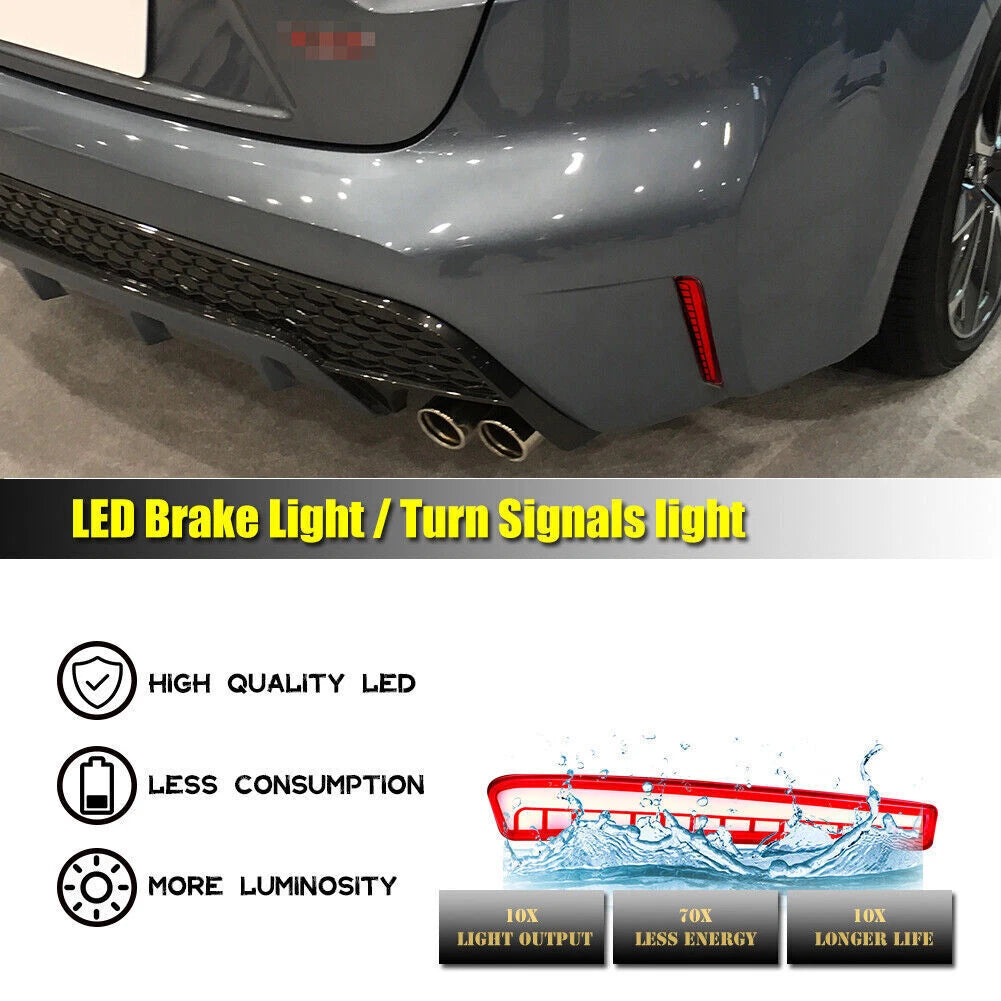 2 x Red Rear Bumper Tail Brake & Turn Signal Lights for Toyota Corolla (2020-2021)